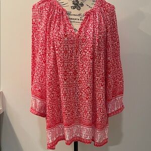 Jones New York Floral Red Women's Top 1X